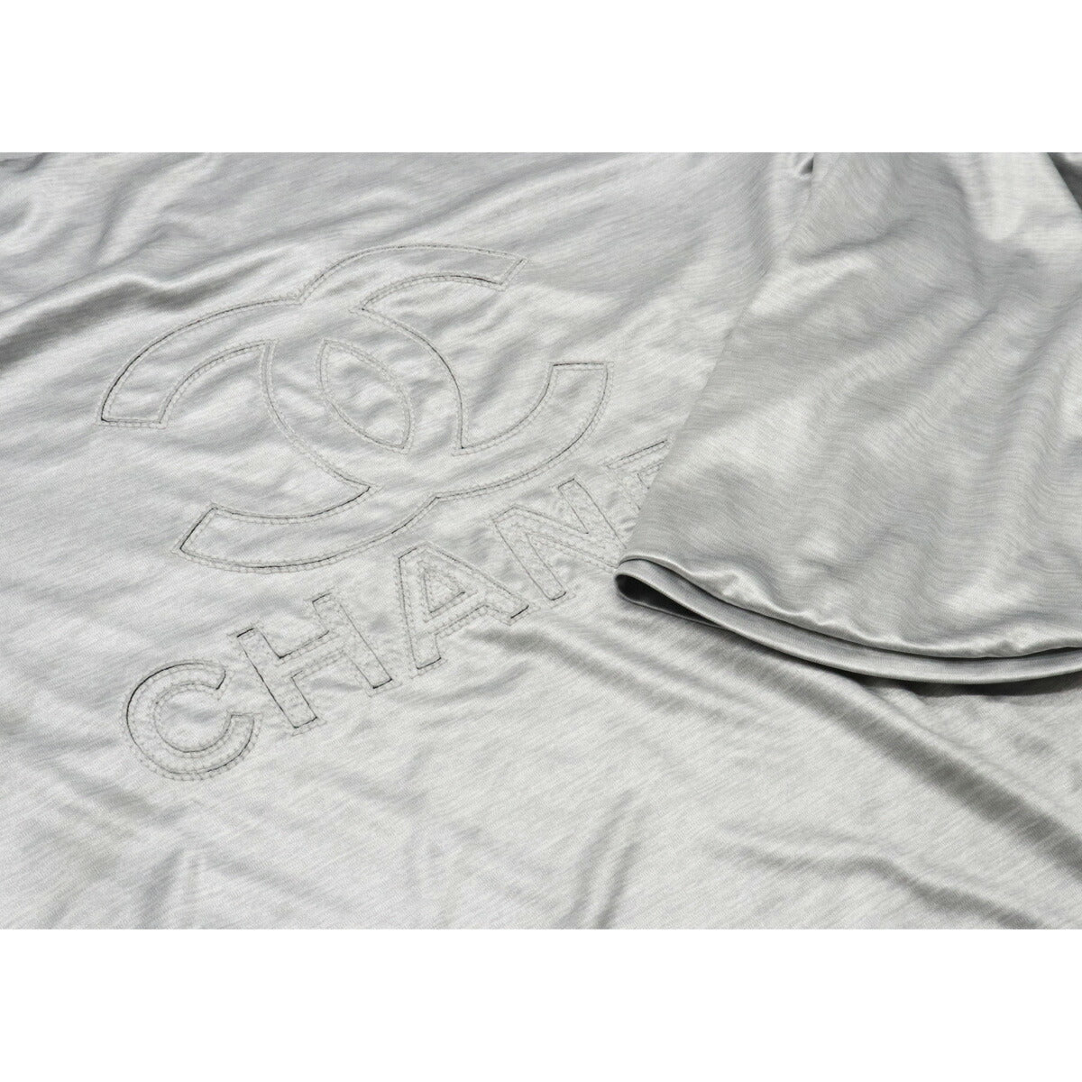 Chanel Logo Boatneck Long Sleeve Top