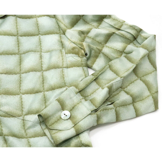 Chanel Silk Check Shirt Dress Green