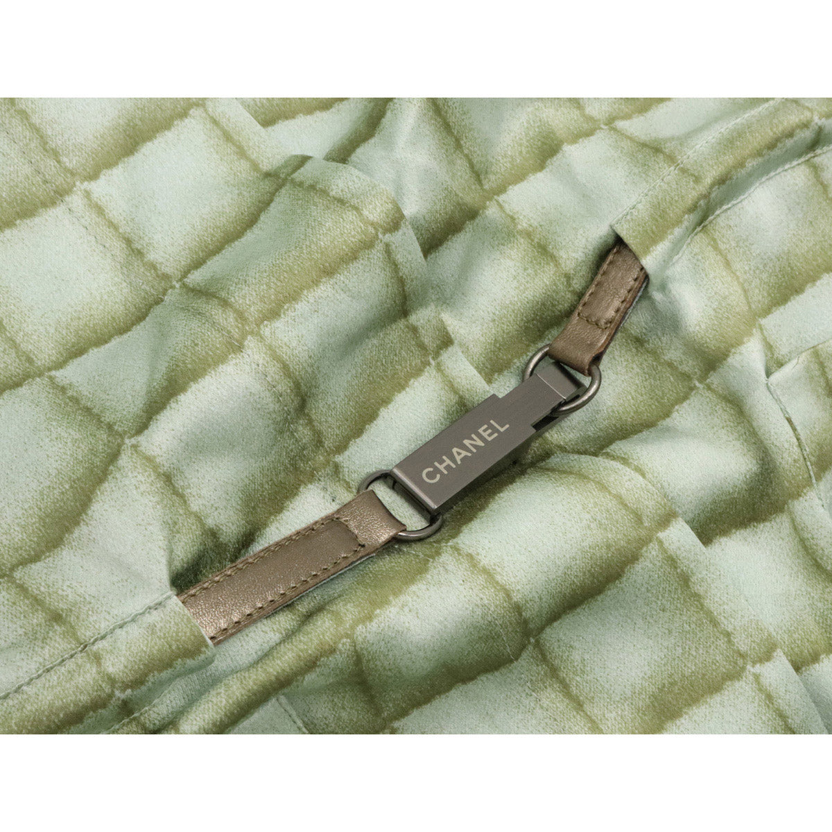 Chanel Silk Check Shirt Dress Green