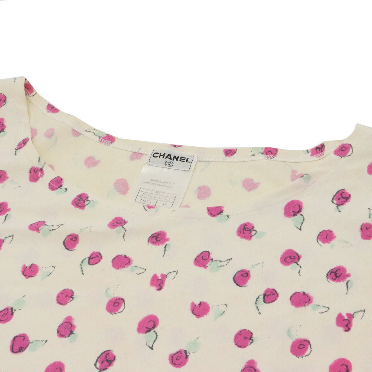 Chanel Nylon Spandex T-Shirt Ivory Pink
