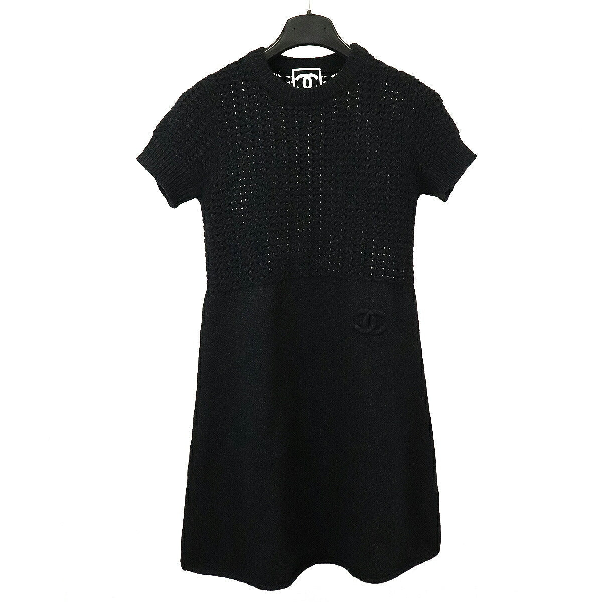 Chanel Coco Mark Knit Dress Navy #38