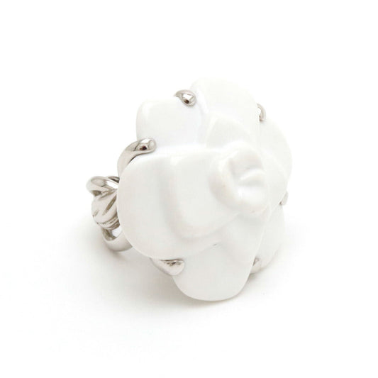 Chanel Camellia Chalcedony Ring K18WG