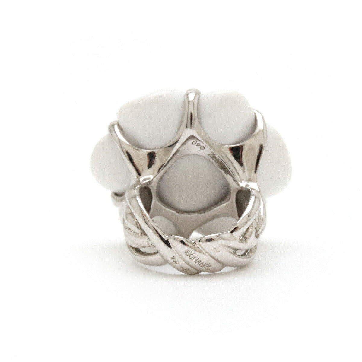 Chanel Camellia Chalcedony Ring K18WG