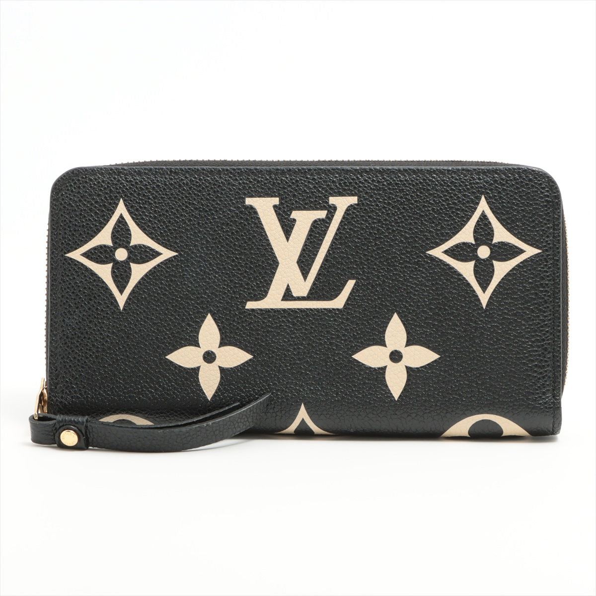 Louis Vuitton Bi-Color Monogram Implant Zippyr Wallet M80481 Noneir Cream Round Zipper Wallet