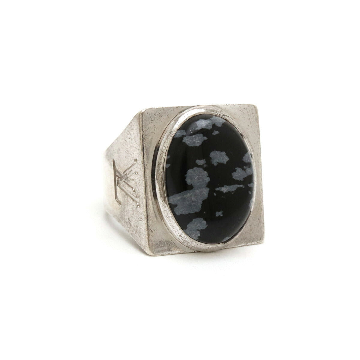 Louis Vuitton Silver Obsidian Ring M64903