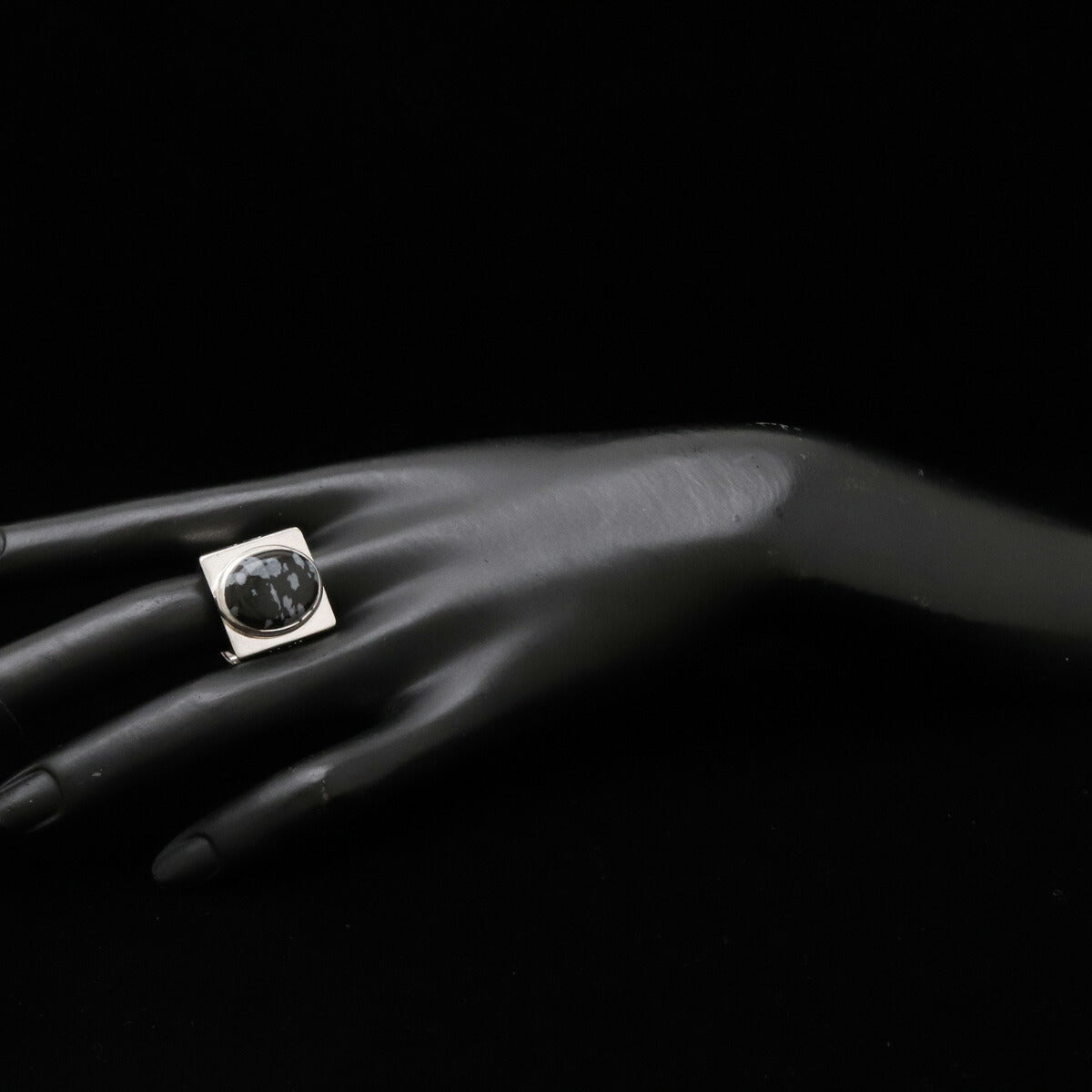 Louis Vuitton Silver Obsidian Ring M64903