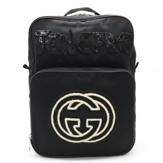 Luxury Gucci Trending 2025 Nylon Canvas Sequin Leather Backpack