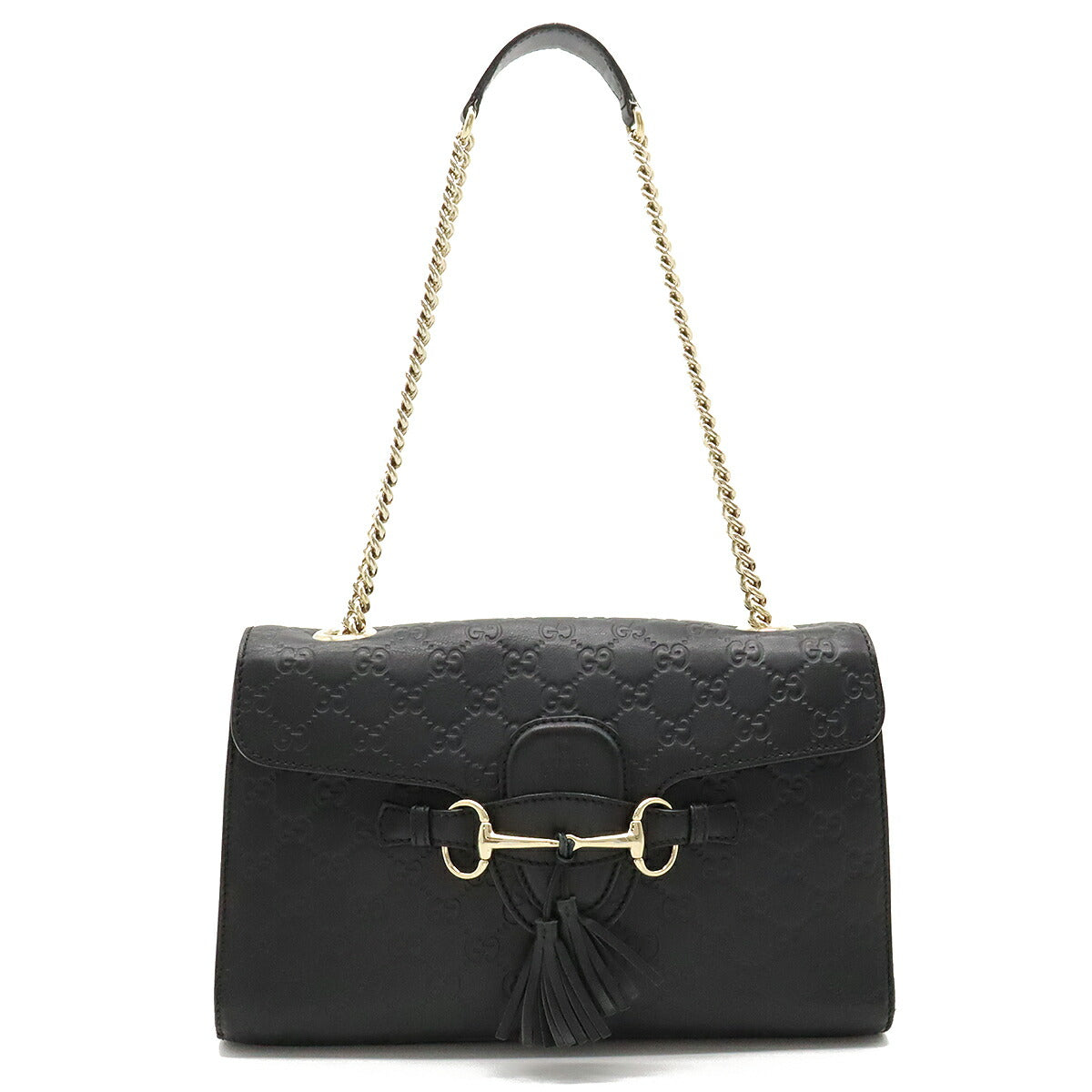 Luxury Gucci Trending 2025 Emily Leather Chain Shoulder Bag Black