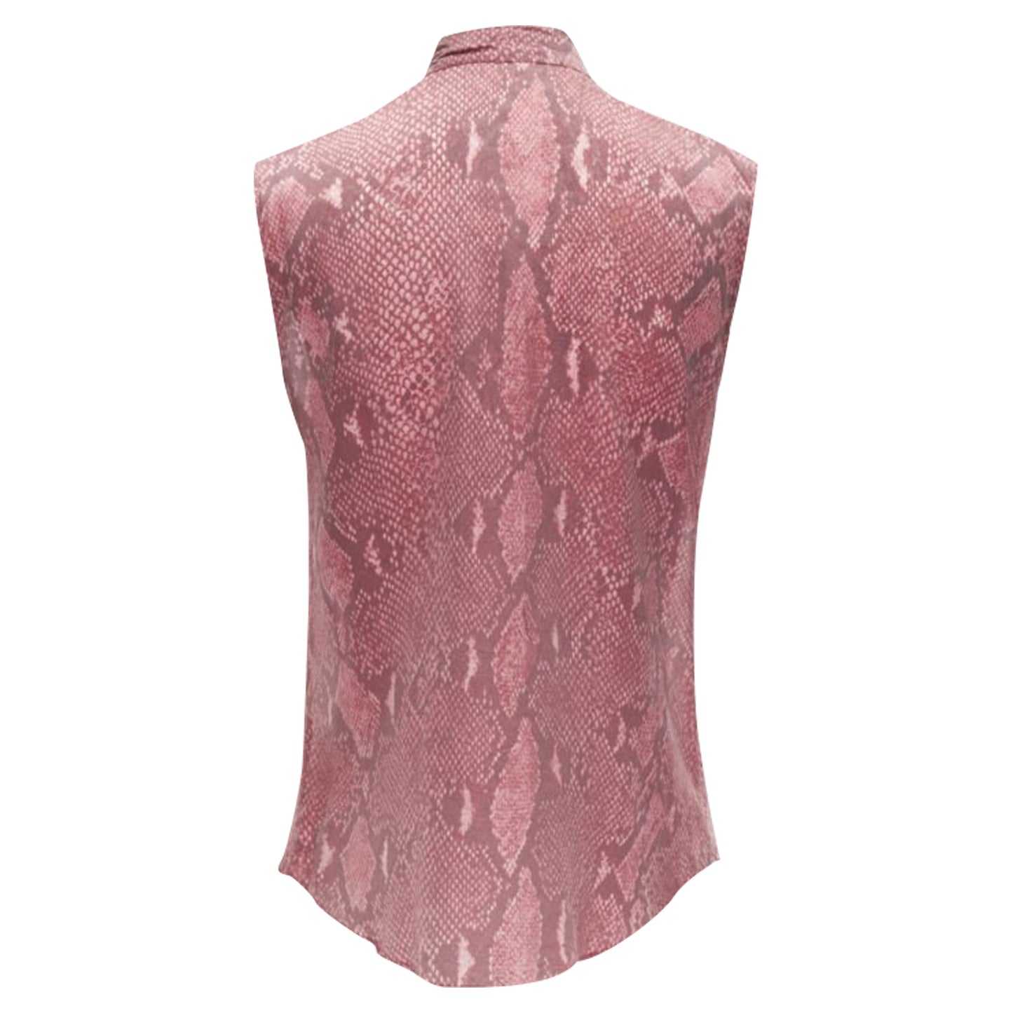 Gucci Tom Ford scaled leather print bow collar blouse