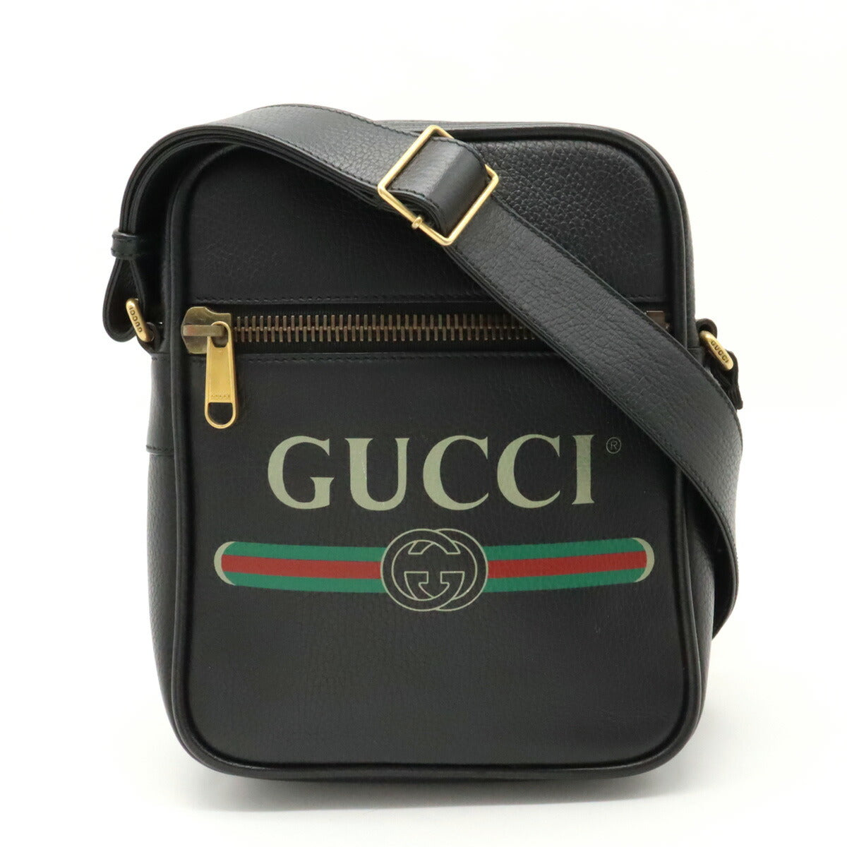 Luxury Gucci Trending 2025 Leather Print Messenger Bag Black