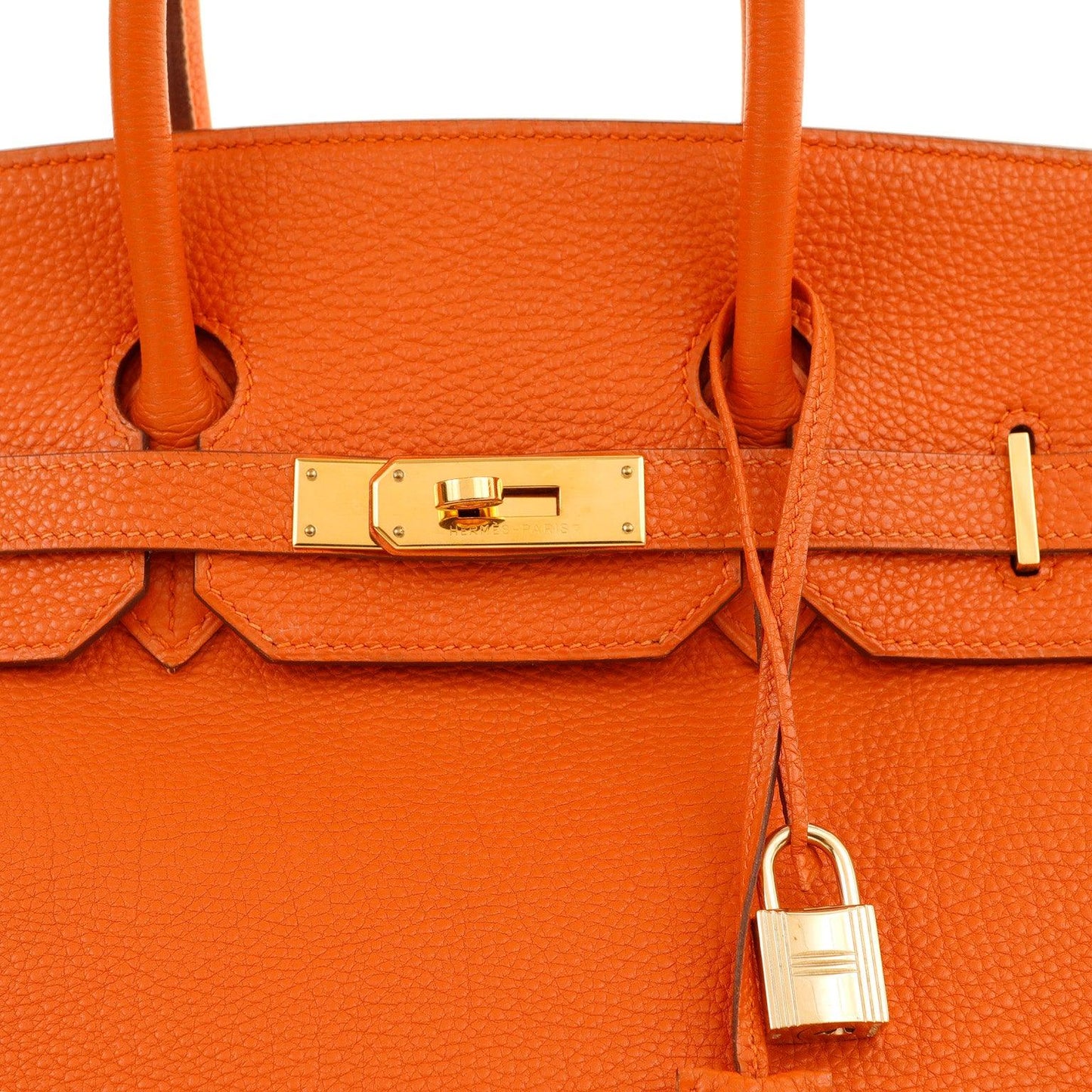 Luxury Hermes 35cm Orange Togo Birkin w/ Gold Hardware