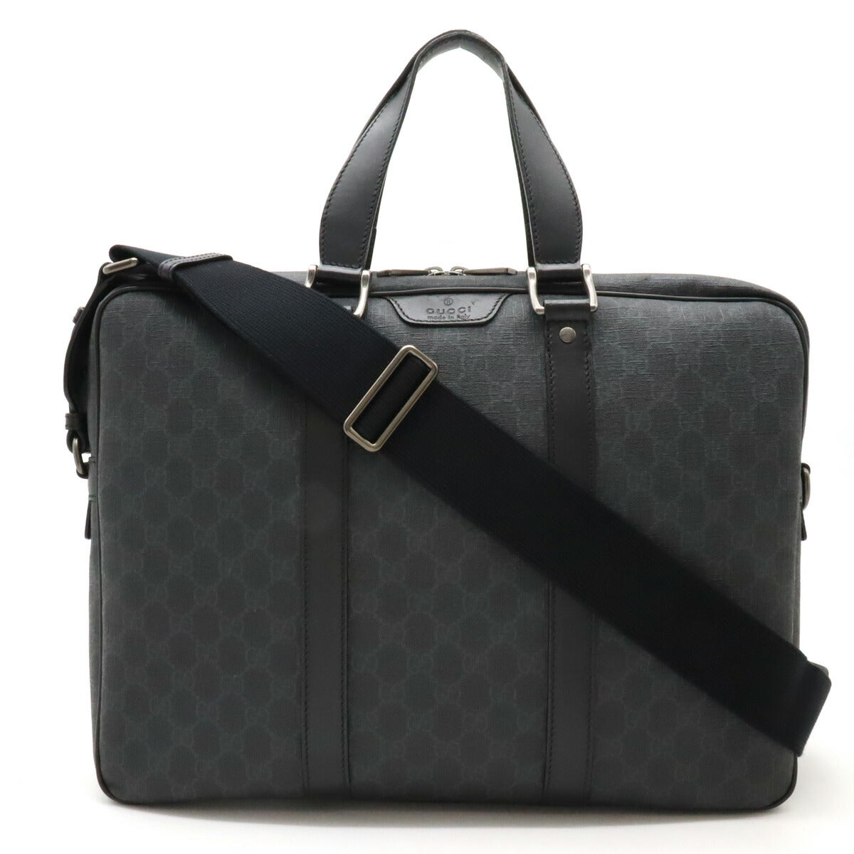 Luxury Gucci Trending 2025 GG Supreme Business Briefcase Dark Gray