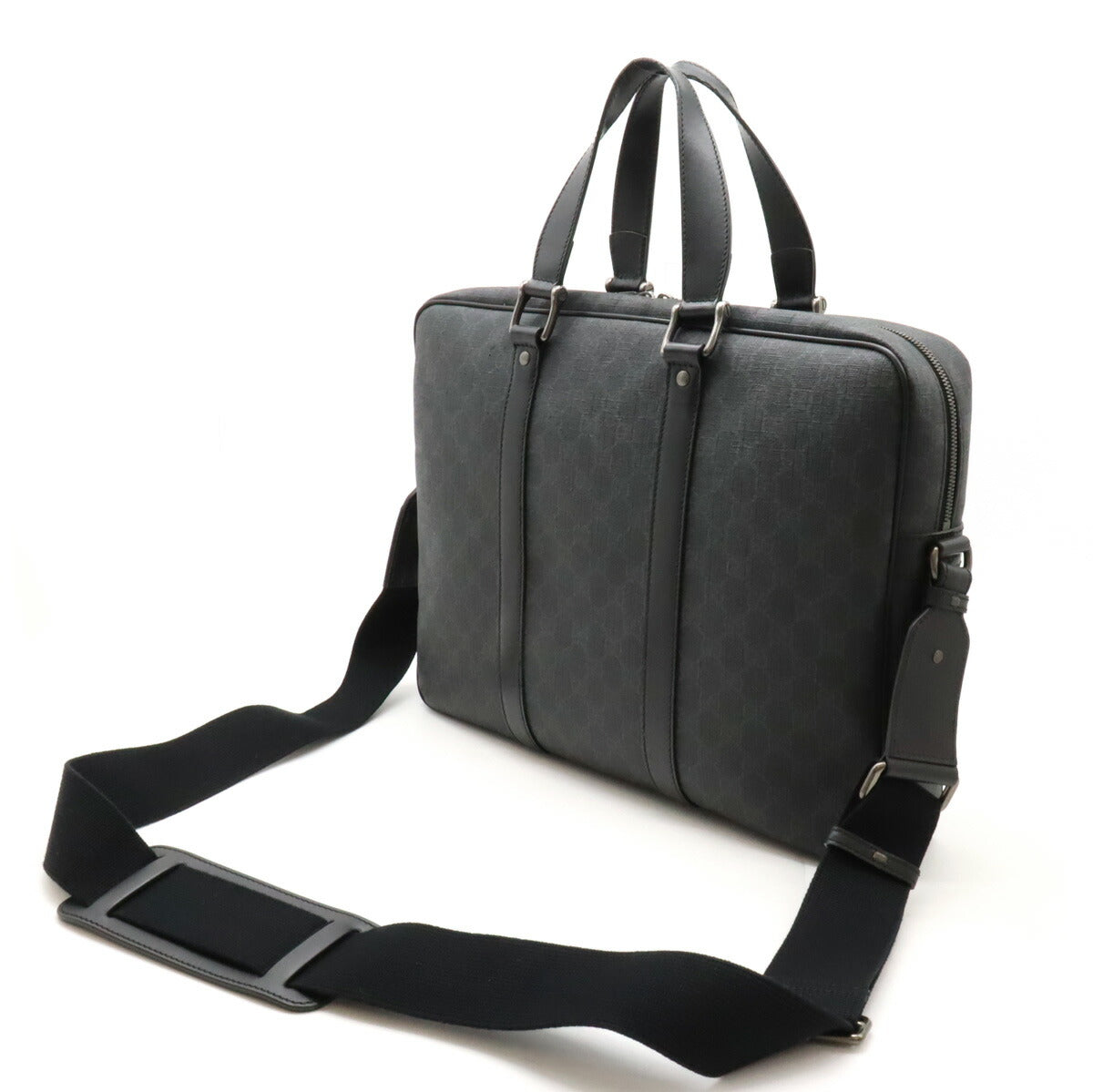 Luxury Gucci Trending 2025 GG Supreme Business Briefcase Dark Gray