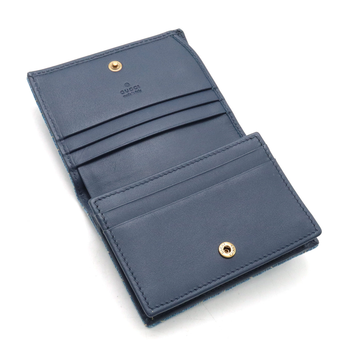 Luxury Gucci Trending 2025 GG Marmont Denim Leather Wallet