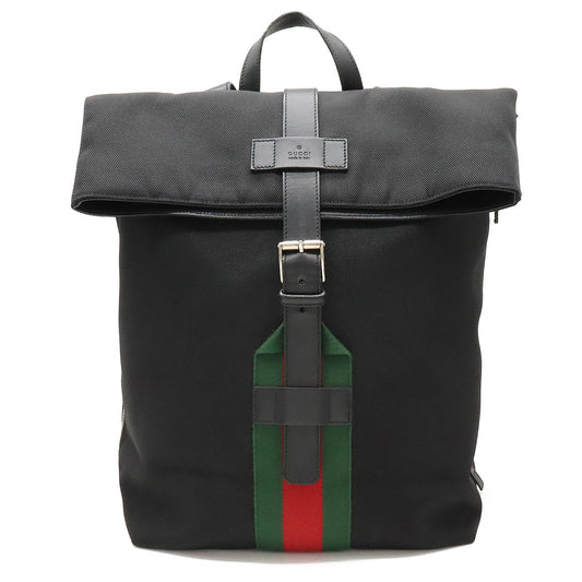 Luxury Gucci Trending 2025 Black Canvas Leather Backpack 337075