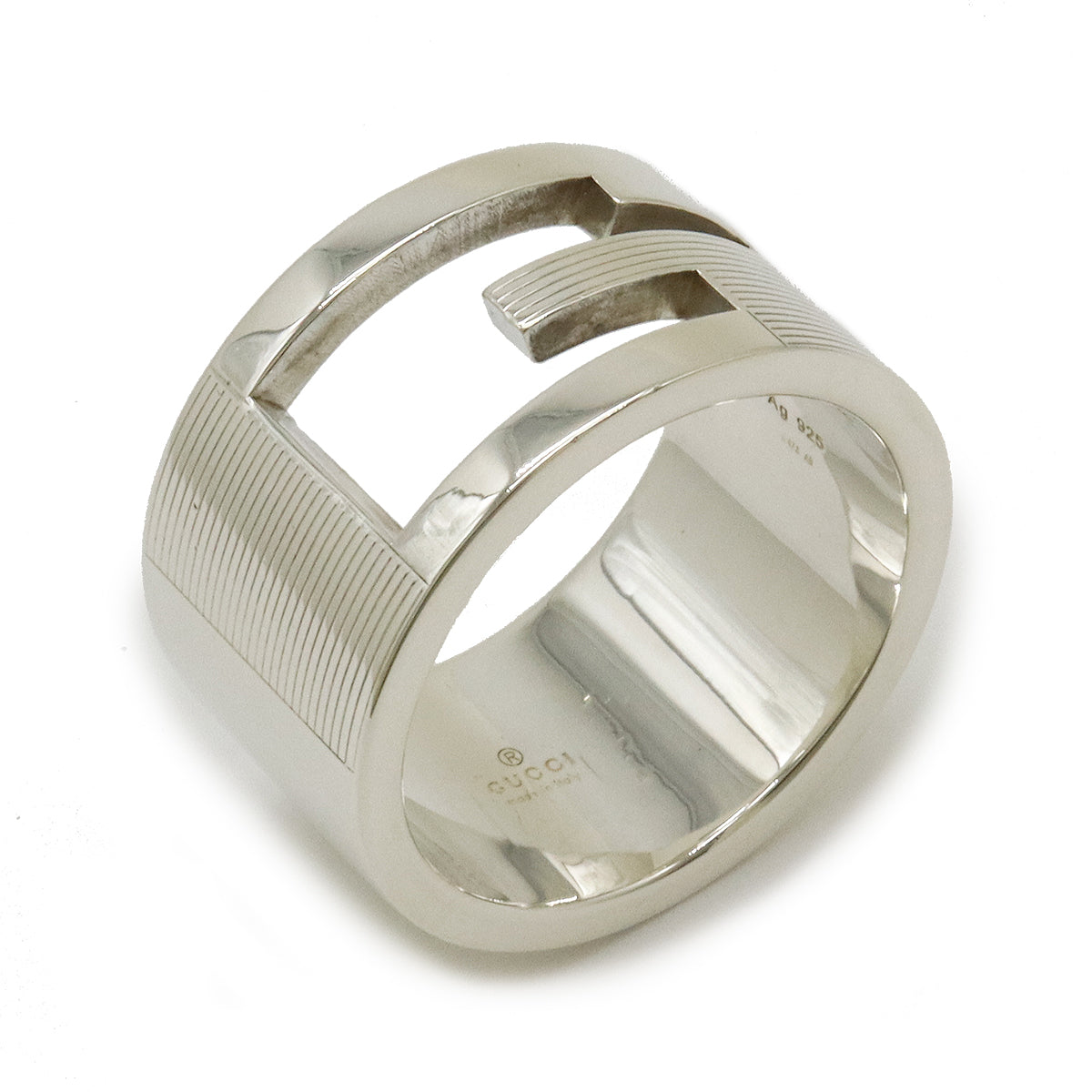 Luxury Gucci Trending 2025 Branded G Wide Open Ring Silver