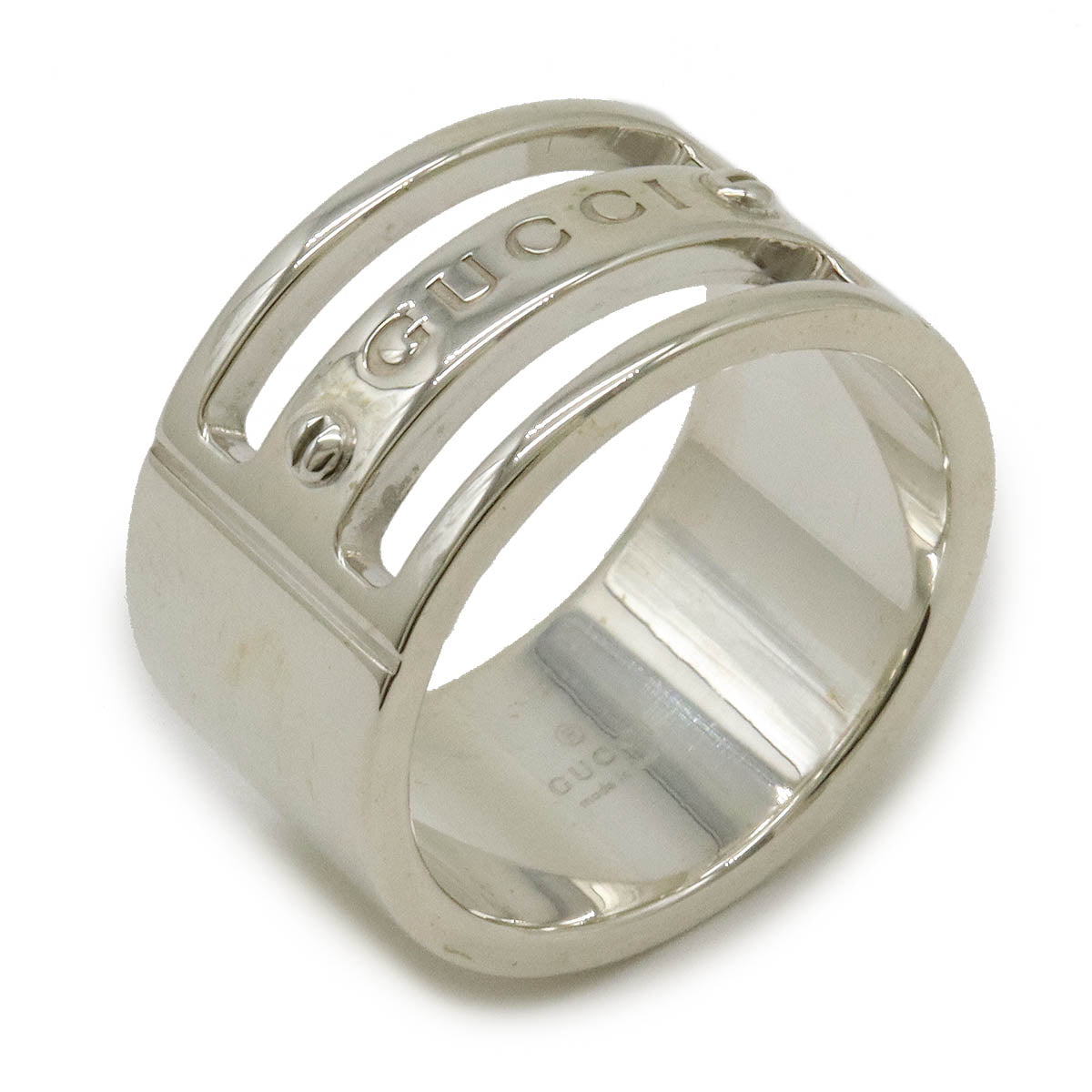 Luxury Gucci Trending 2025 Silver Logo Wide Ring