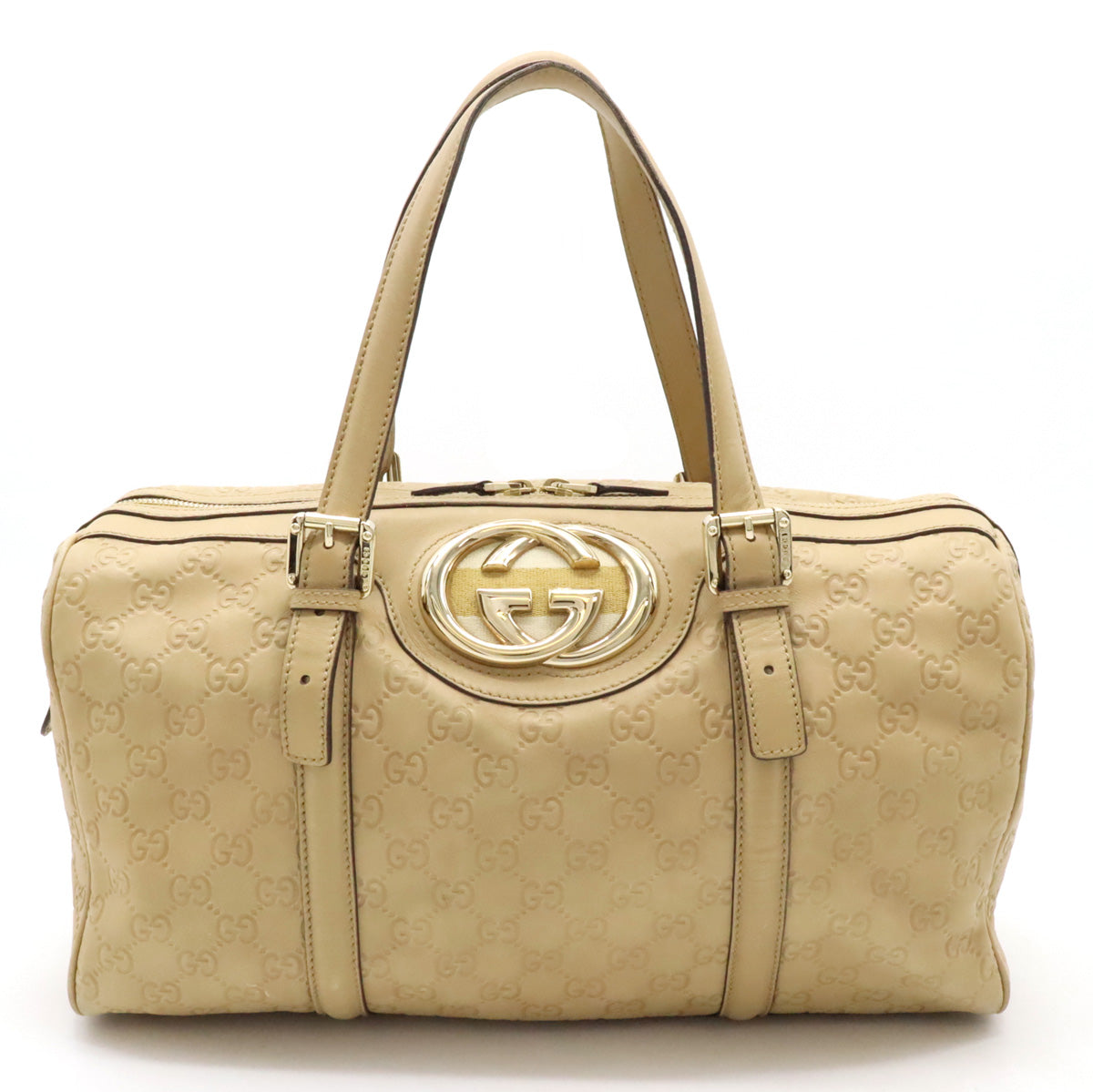 Luxury Gucci Trending 2025 Interlocking G Leather Tote Bag Beige