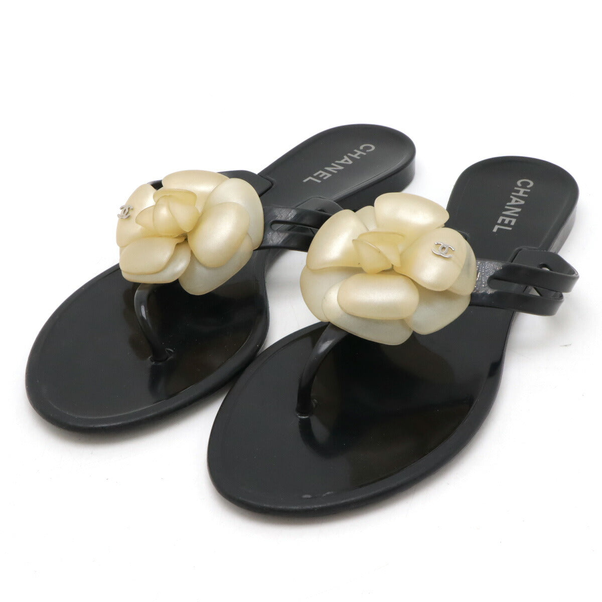 Chanel Camellia Coco Mark Thong Sandals