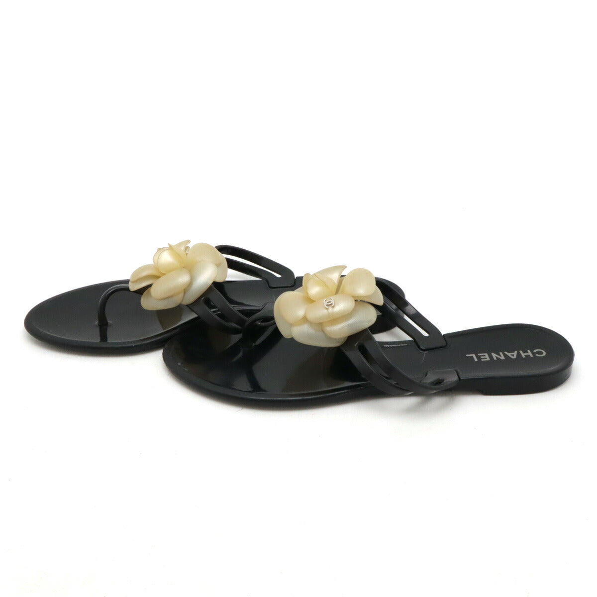 Chanel Camellia Coco Mark Thong Sandals