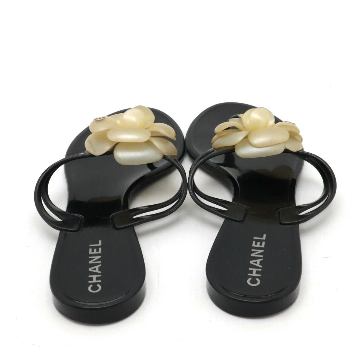 Chanel Camellia Coco Mark Thong Sandals