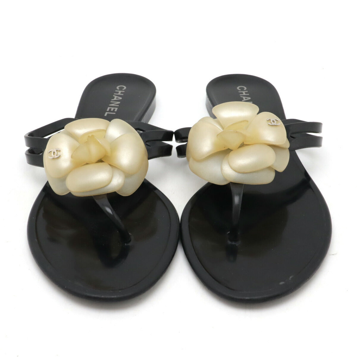 Chanel Camellia Coco Mark Thong Sandals