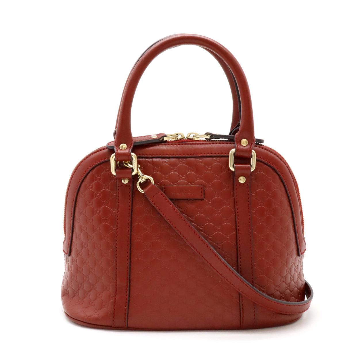 Luxury Gucci Trending 2025 Leather MicroLuxury Gucci Trending 2025ssima 2WAY Handbag Red