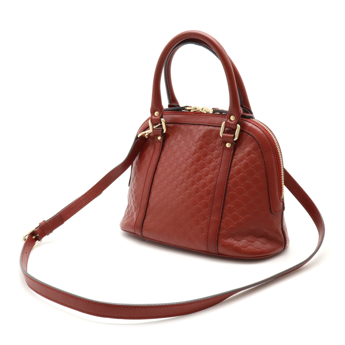 Luxury Gucci Trending 2025 Leather MicroLuxury Gucci Trending 2025ssima 2WAY Handbag Red