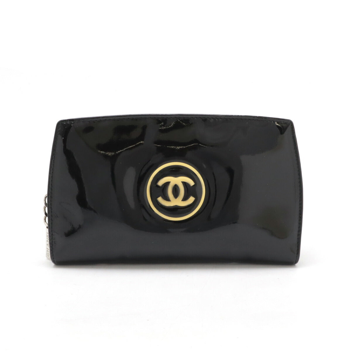 Chanel Patent Leather Long Wallet Black