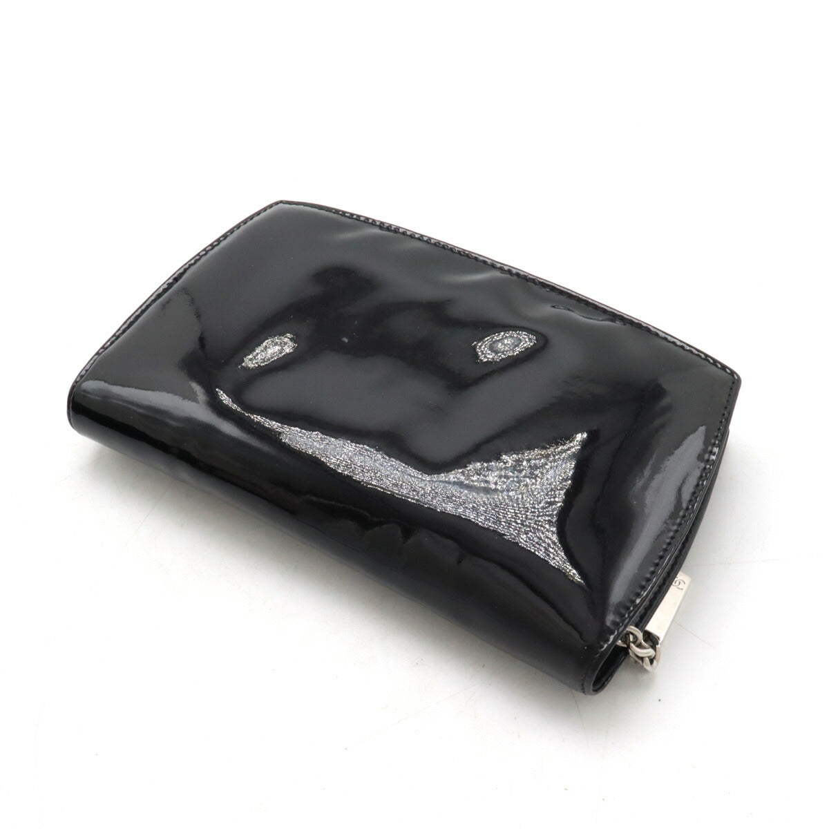 Chanel Patent Leather Long Wallet Black