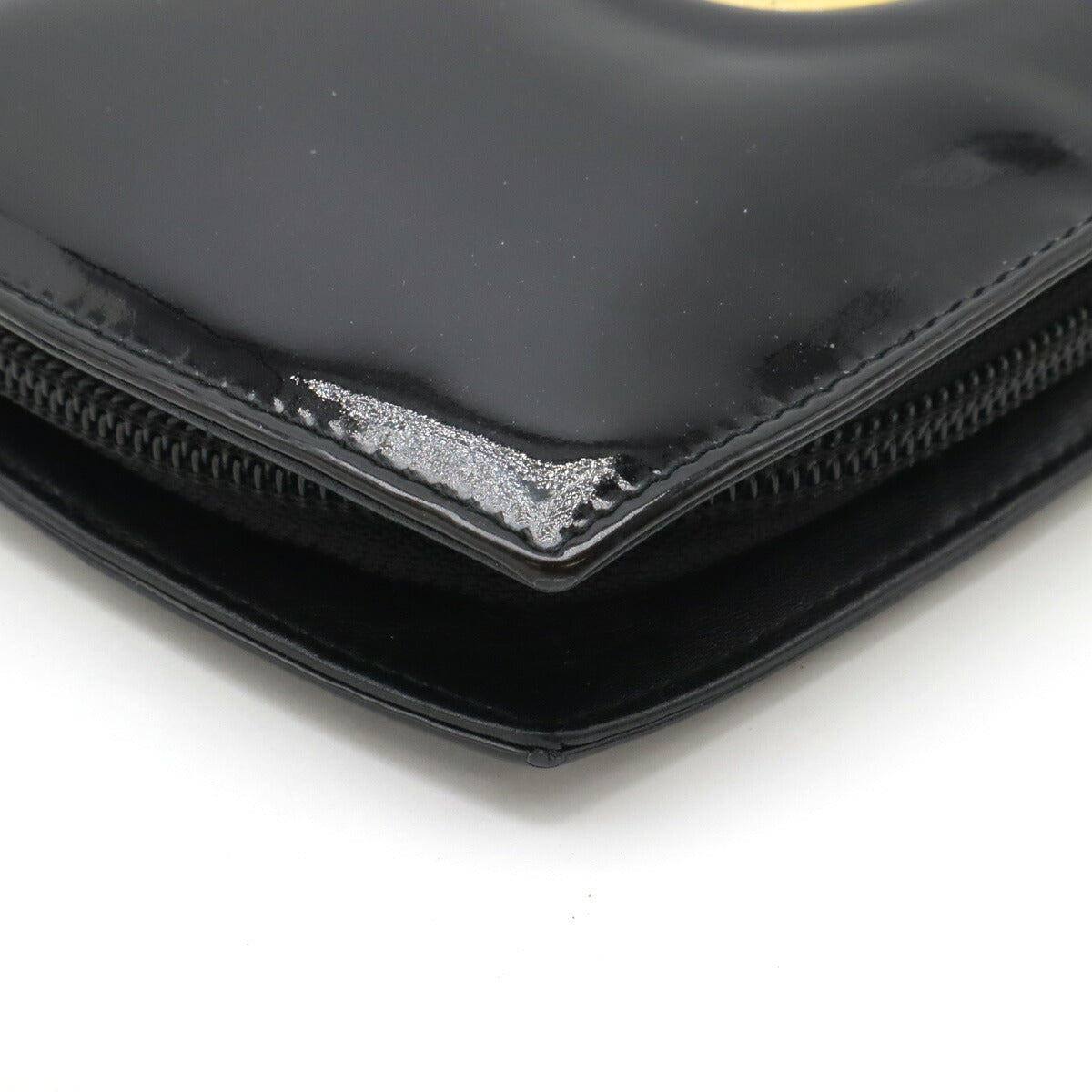 Chanel Patent Leather Long Wallet Black