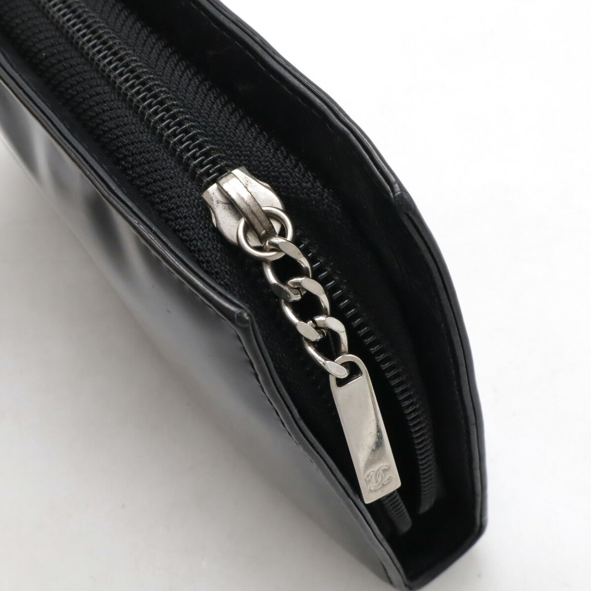 Chanel Patent Leather Long Wallet Black