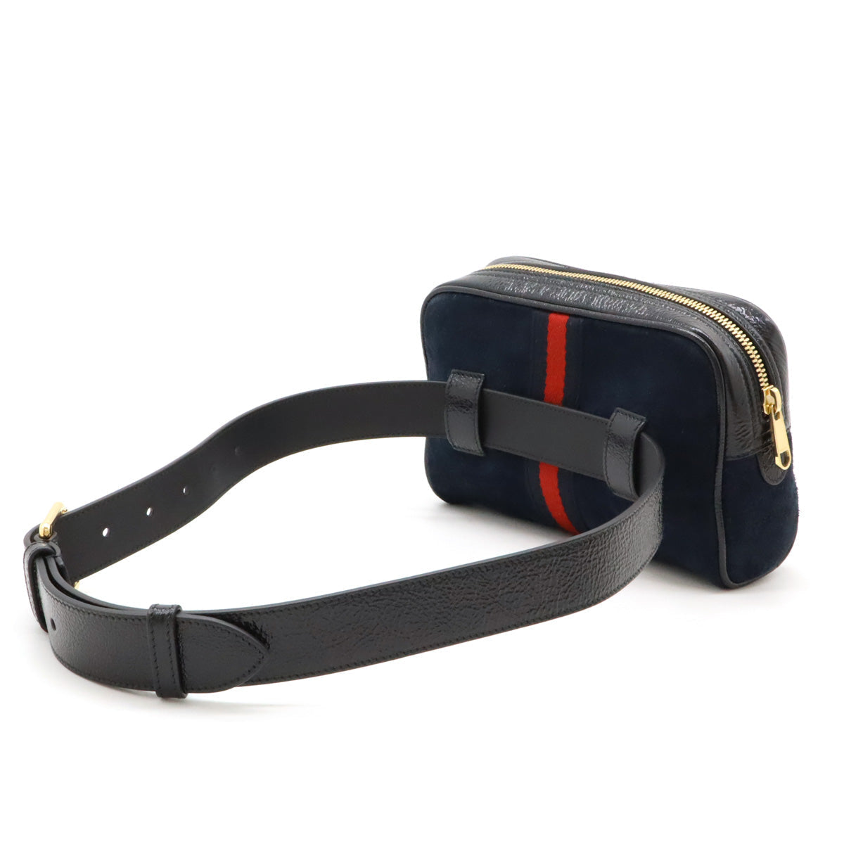 Luxury Gucci Trending 2025 Ophidia Small Belt Bag Suede Patent Leather
