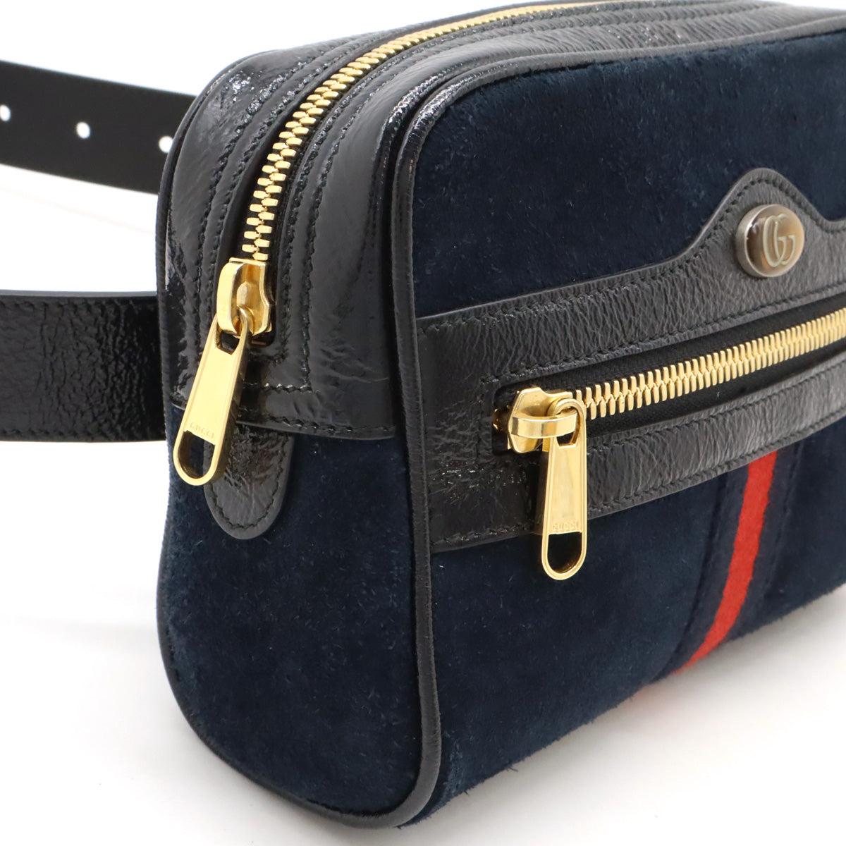 Luxury Gucci Trending 2025 Ophidia Small Belt Bag Suede Patent Leather