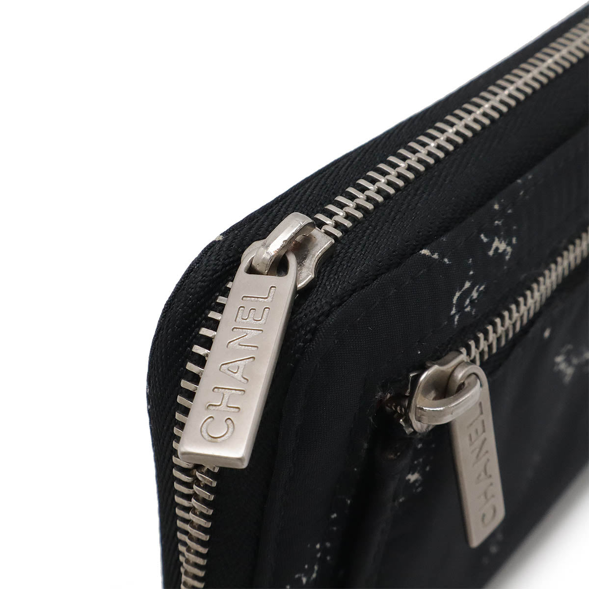 Chanel Nylon Travel Line Zip Wallet Black