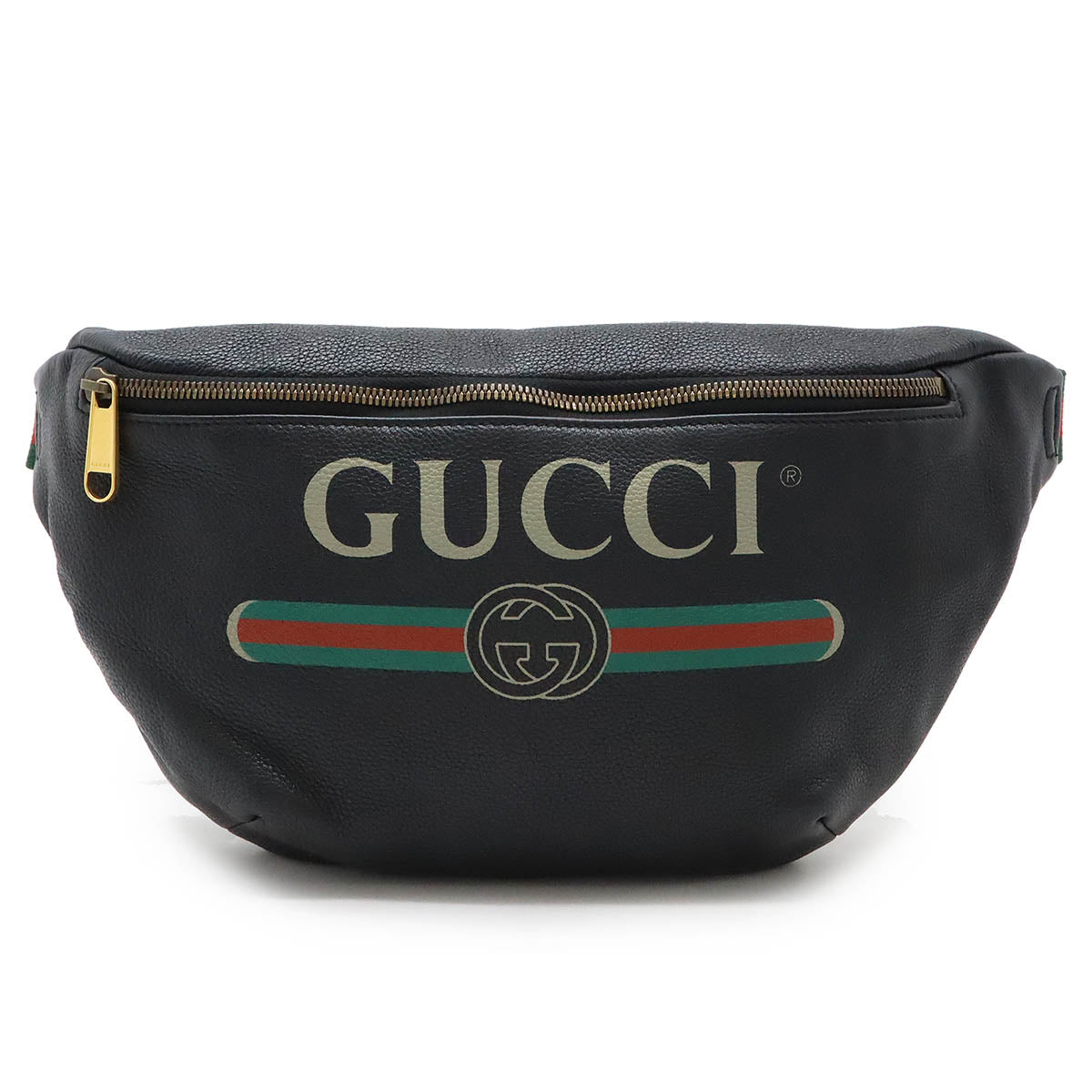 Luxury Gucci Trending 2025 Leather Print Belt Bag Black