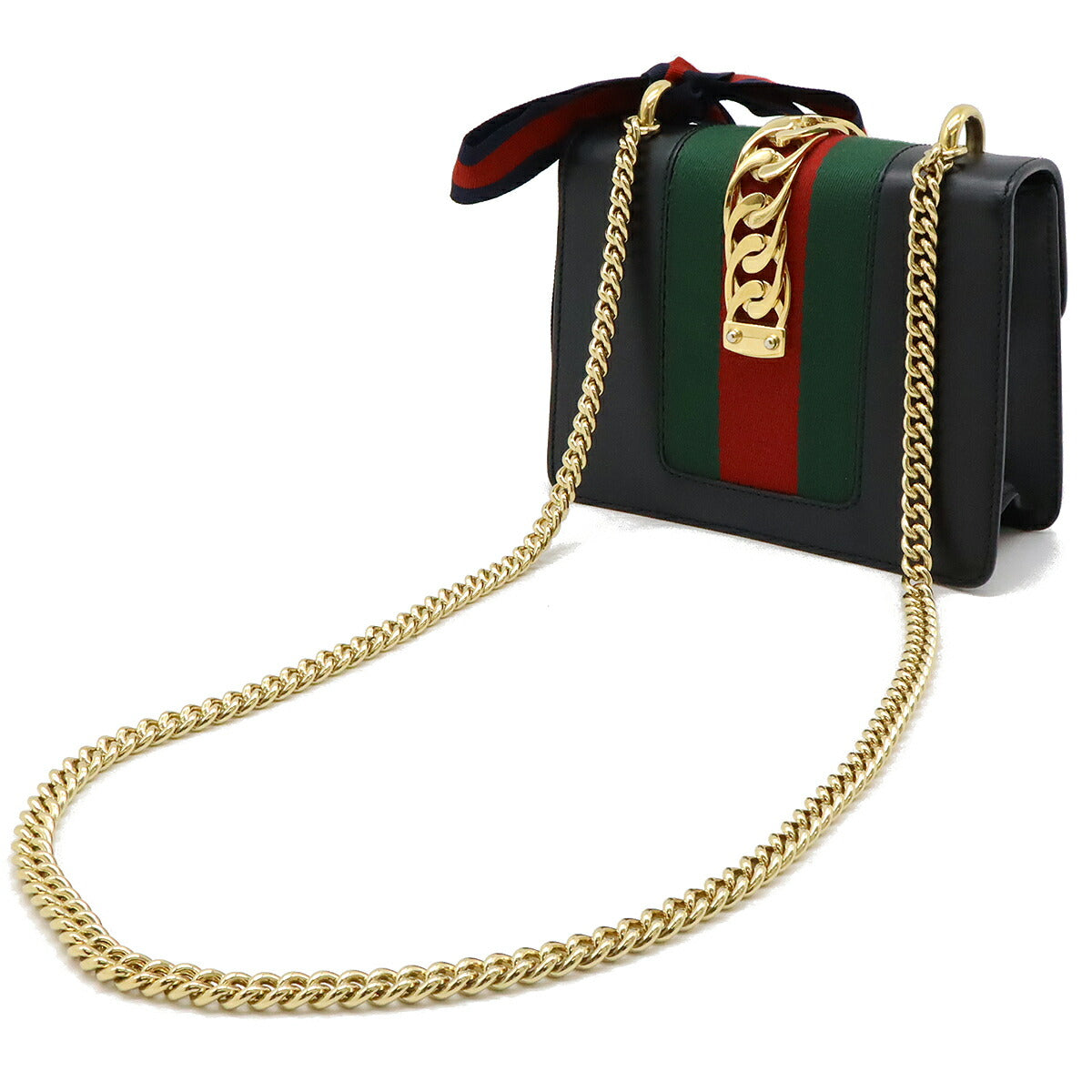 Luxury Gucci Trending 2025 Sylvie Leather Mini Chain Bag Black
