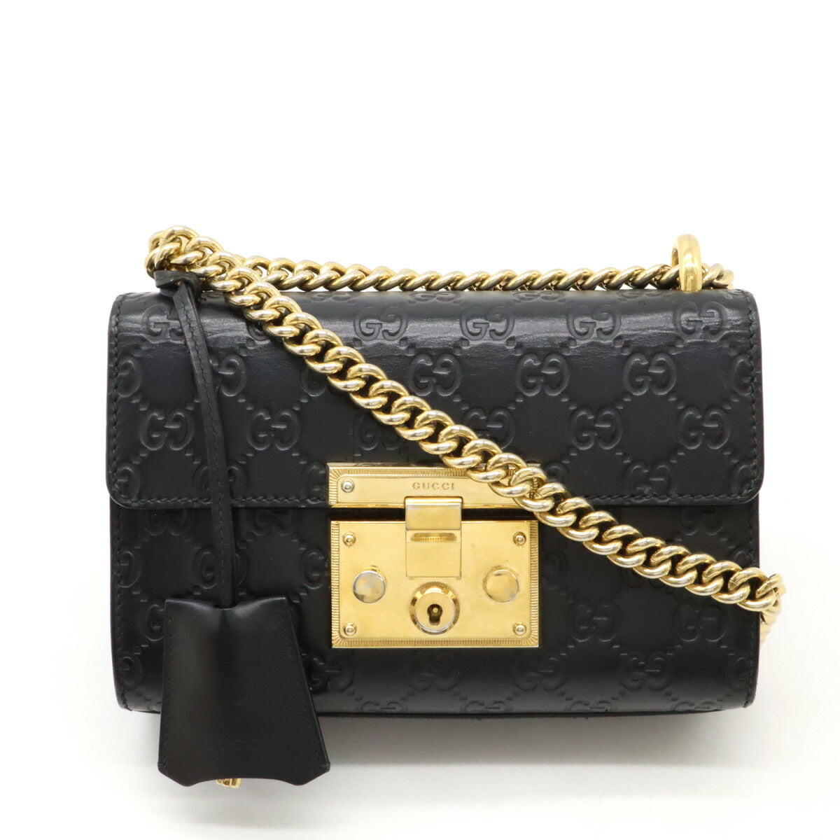 Luxury Gucci Trending 2025 Padlock GG Small Shoulder Bag Leather Black