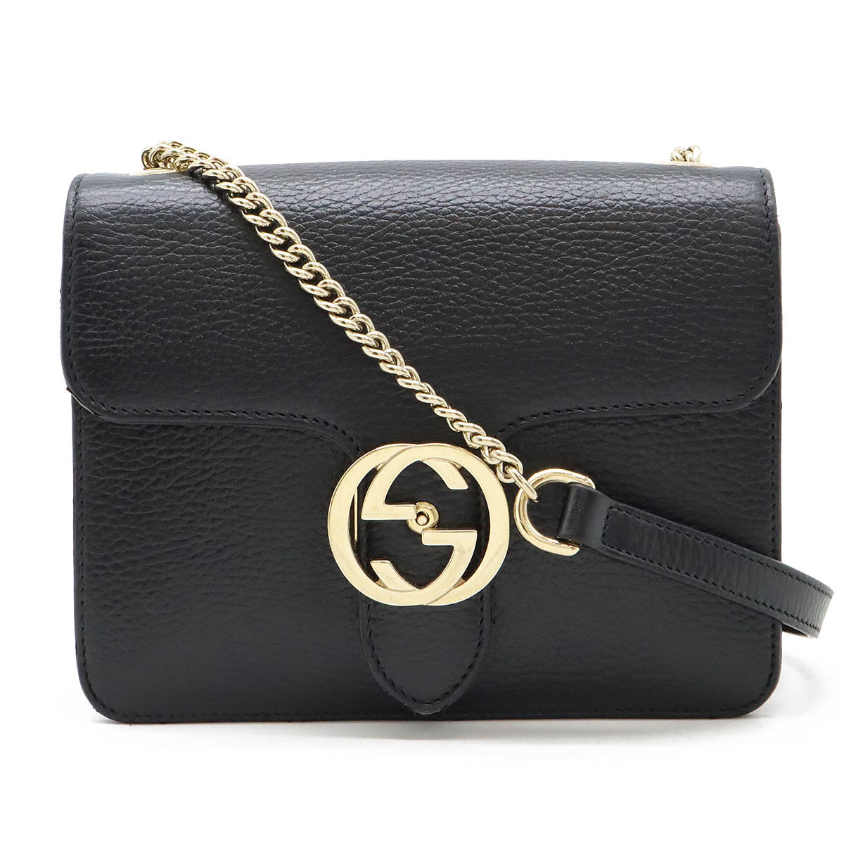 Luxury Gucci Trending 2025 Leather Interlocking G Chain Shoulder Bag