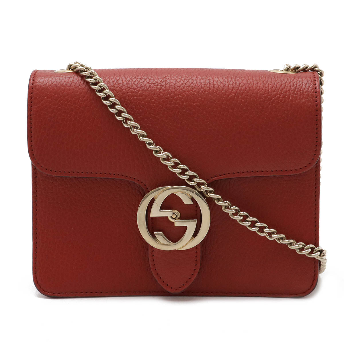 Luxury Gucci Trending 2025 Leather Interlocking G Chain Bag