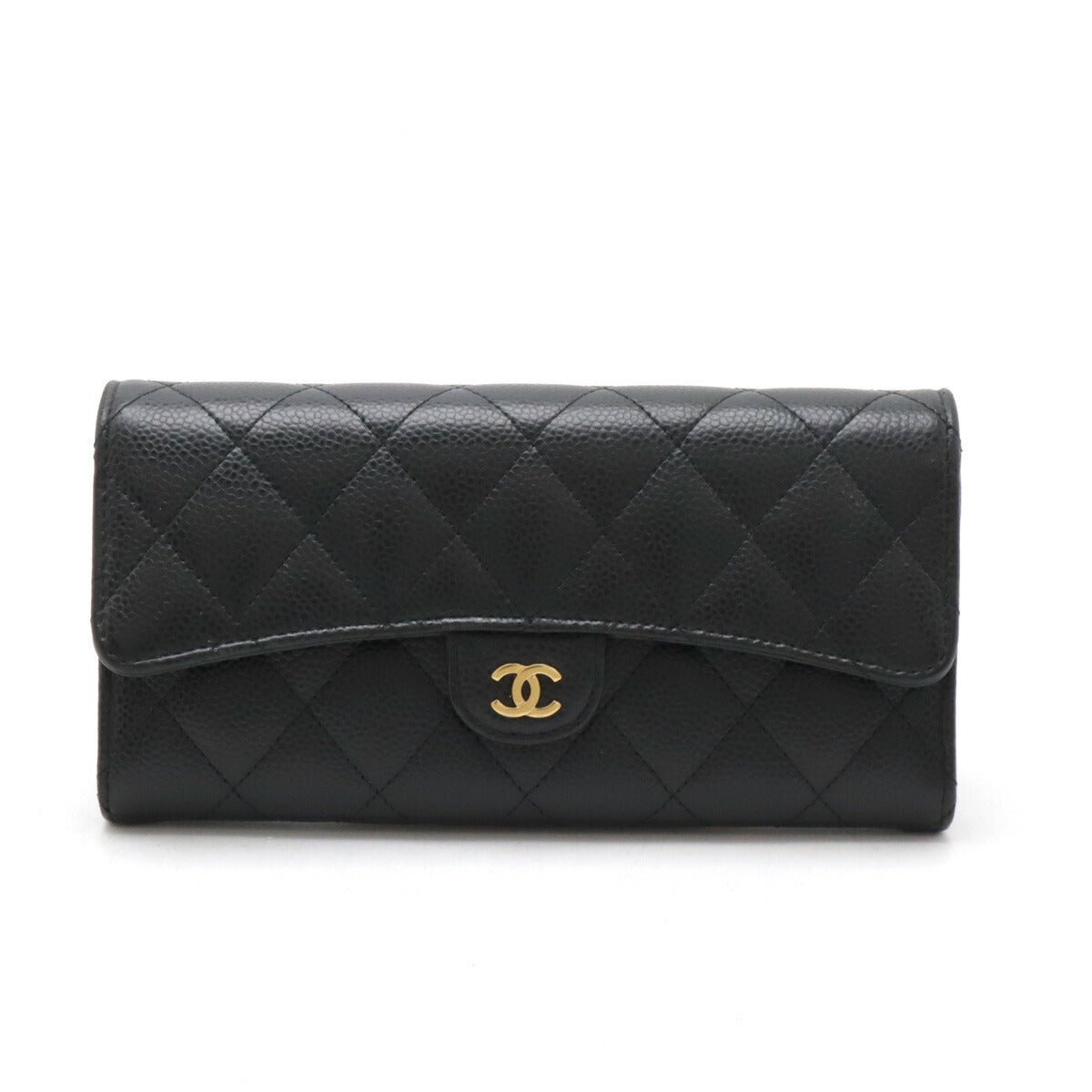 Chanel Caviar Skin Matelasse Long Wallet Black