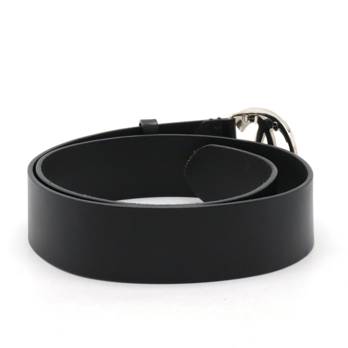 Chanel Leather Icon Belt Black Silver