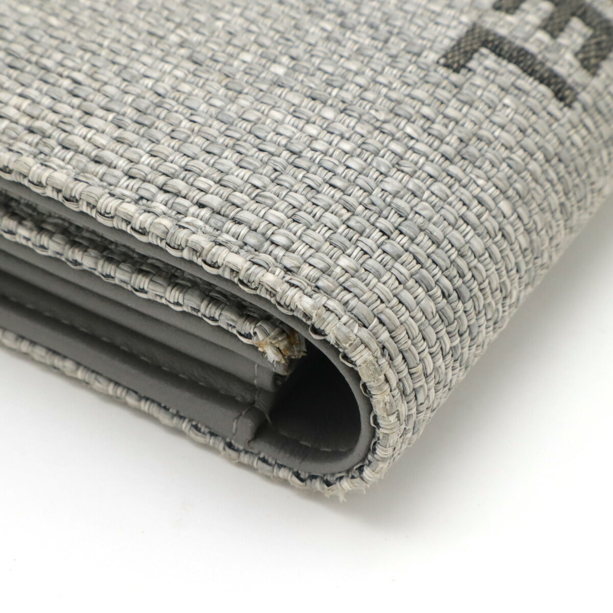 Chanel Canvas Leather Flap Wallet Light Gray