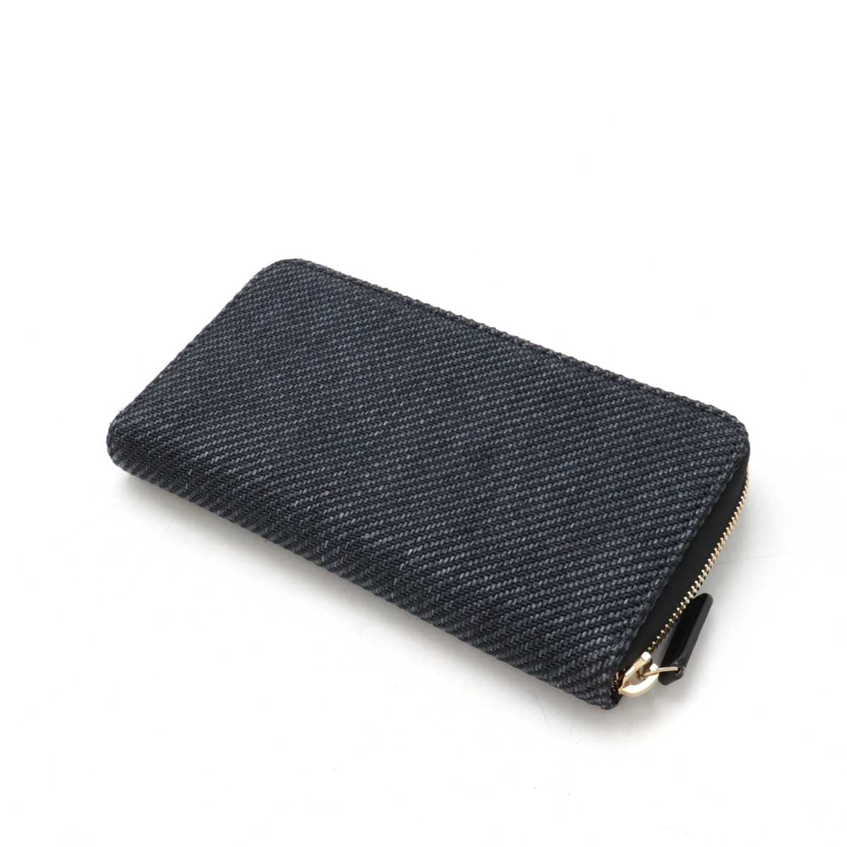 Chanel Deauville Line Zip Wallet Straw Canvas Leather