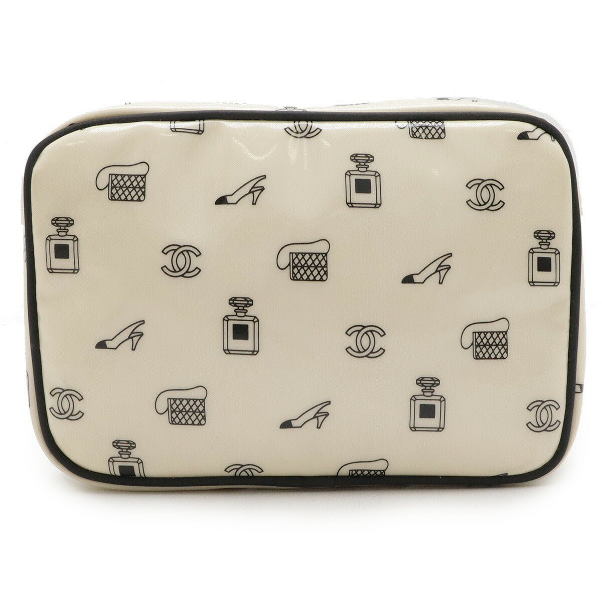 Chanel Logo Print Travel Pouch Cosmetic Bag