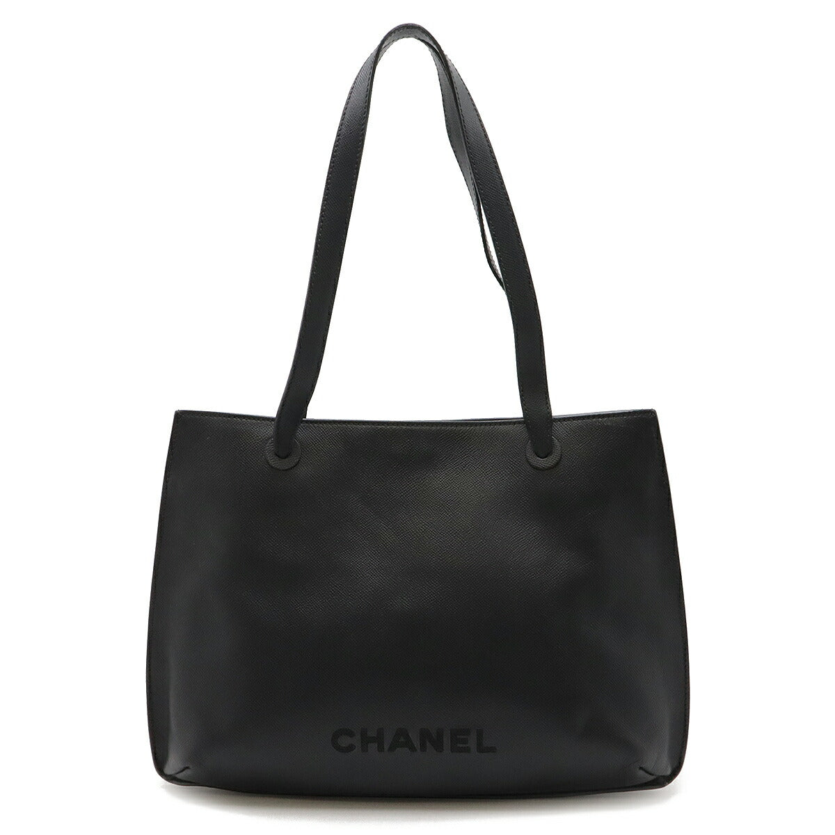 Chanel Leather Logo Tote Bag Black