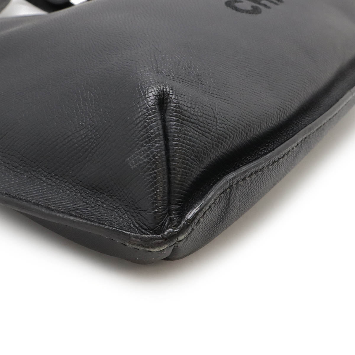Chanel Leather Logo Tote Bag Black