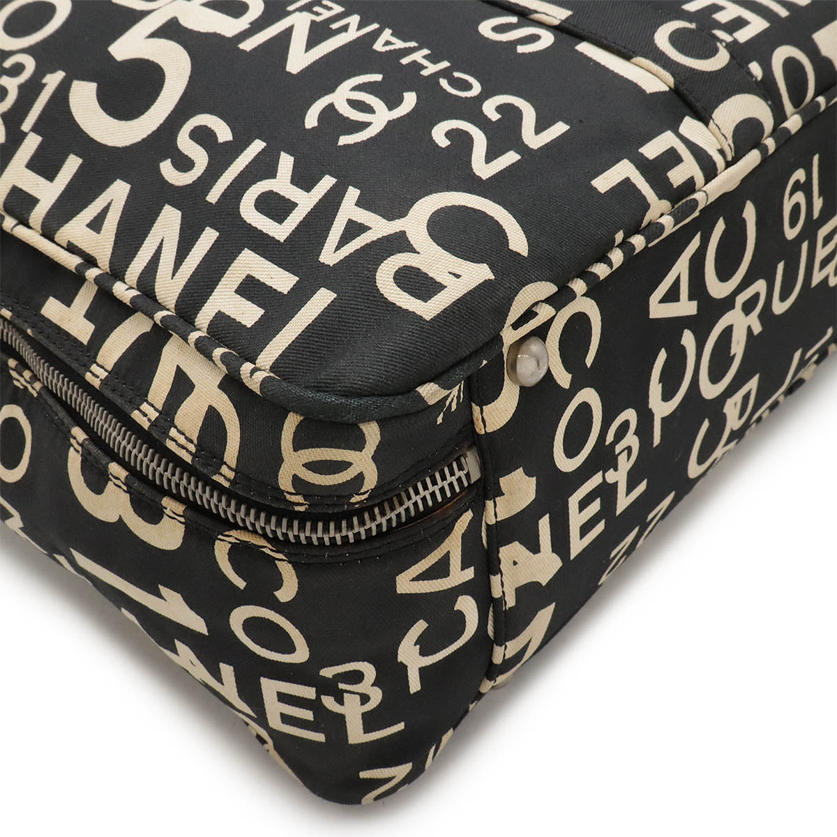 Chanel Canvas Logo Boston Tote Bag