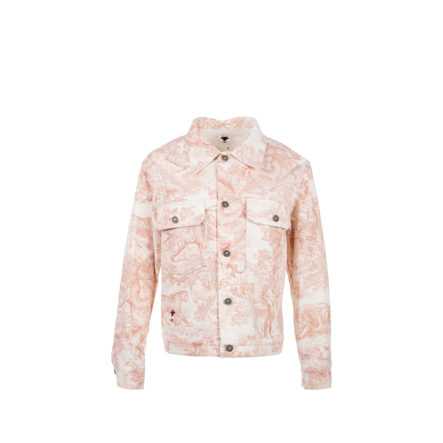 Luxury Dior Size 34 graphic print jacket neutrals cotton pink