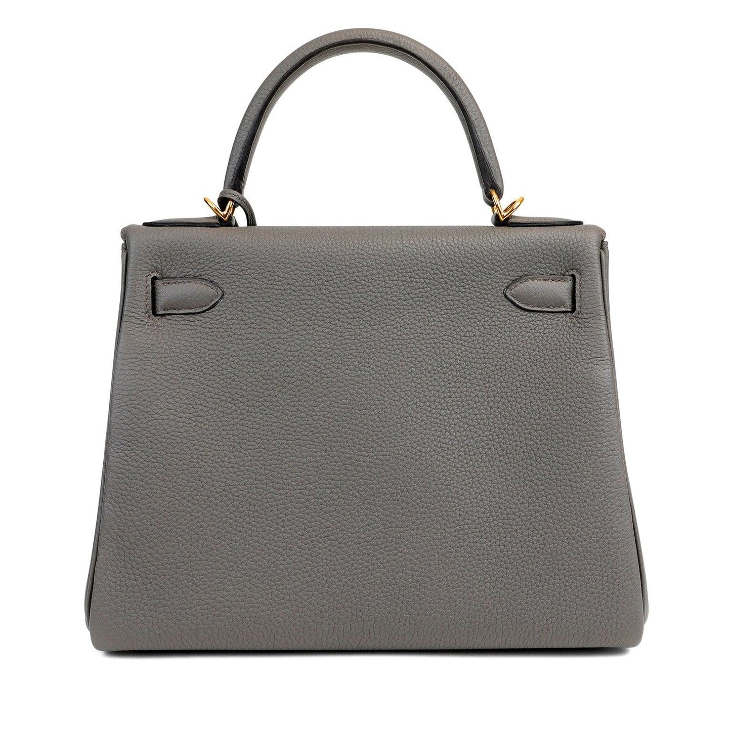 Luxury Hermes 28cm Gris Etoupe Togo Kelly w/ Gold Hardware